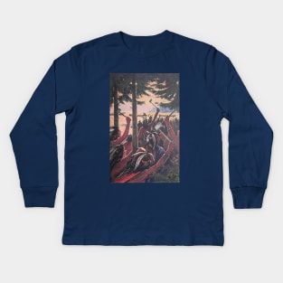 He Saw The Whole Body of Warriors, Shouting And Gesticulating Wildly Kids Long Sleeve T-Shirt